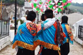 Traditional Dance Of The Negritos Celebrate  In The State Of Puebla