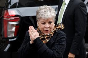 The Chancellor Of Mexico, Alicia Barcena With Antony Blinken In Mexico