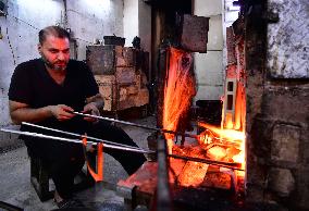 SYRIA-DAMASCUS-GLASSBLOWING
