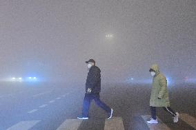 A Fog-shrouded Street in Qingzhou