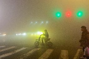 A Fog-shrouded Street in Qingzhou