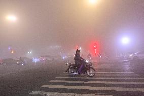 A Fog-shrouded Street in Qingzhou