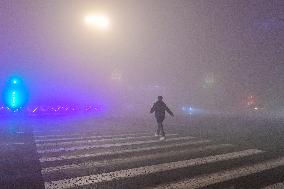 A Fog-shrouded Street in Qingzhou