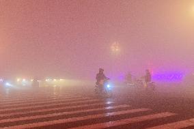 A Fog-shrouded Street in Qingzhou