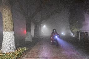 A Fog-shrouded Street in Qingzhou