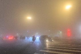 A Fog-shrouded Street in Qingzhou