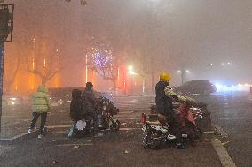 A Fog-shrouded Street in Qingzhou