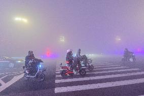 A Fog-shrouded Street in Qingzhou