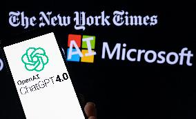 The New York Times - OpenAi - Microsoft - Photo Illustration