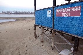 Water level in Dnipro River in Cherkasy