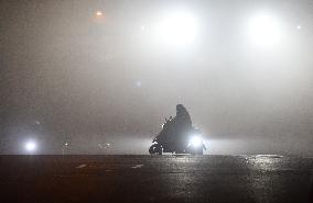 A Fog-shrouded Street in Fuyang