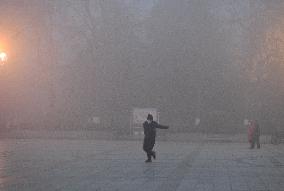 A Fog-shrouded Street in Fuyang