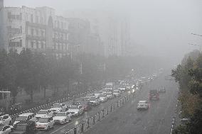 A Fog-shrouded Street in Fuyang