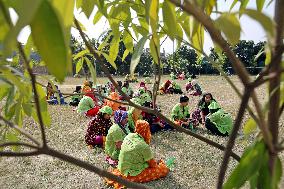 Garment Workers Taking Rest - Dhaka