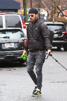 Justin Theroux Walks His Dog - NYC