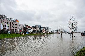 High Water In Nijmegen, The Netherlands.