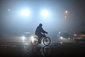 A Fog-shrouded Street in Fuyang