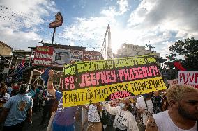 Jeepney Drivers In The Philippines Conduct TransportStrike