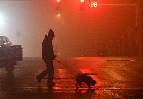 A Foggy Street in Fuyang