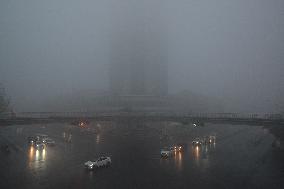 A Foggy Street in Fuyang