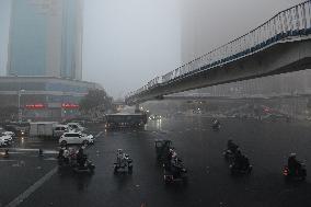 A Foggy Street in Fuyang