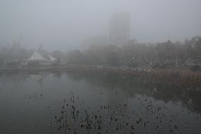 A Foggy Street in Fuyang