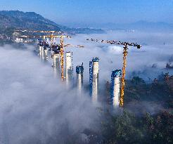 Three Gorges Hub Maoping Port Railway Construction Site in Yichang