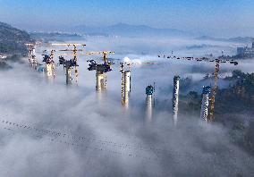 Three Gorges Hub Maoping Port Railway Construction Site in Yichang