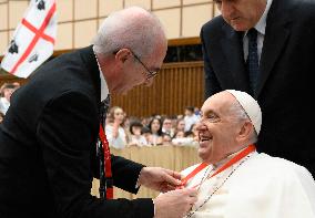 Pope Francis in audience with official student Catholic choral organization