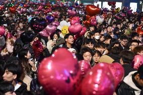 People Gather To Welcome The New Year in Nanjing