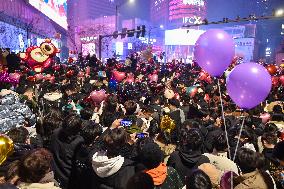 People Gather To Welcome The New Year in Nanjing