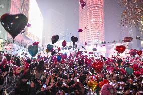 People Gather To Welcome The New Year in Nanjing
