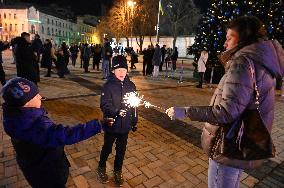 The New Year In Kiv , Amid Russia's Invasion Of Ukraine.