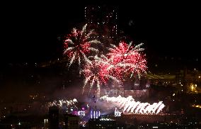 Barcelona Welcomes 2024 With Fireworks And Drones