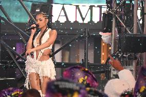 Tyla Performs In Times Square At New Year's Eve 2024