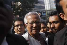 Nobel Peace Laureate Dr Muhammad Yunus Arrive At Labour Court In Dhaka
