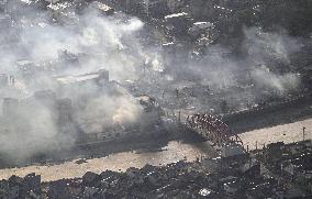 Aftermath of strong quake in central Japan