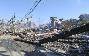 Aftermath of strong quake in central Japan