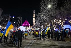 Pro-Ukraine Emergency Protest In Edmonton