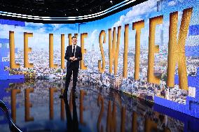 Maxime Switek Presents Le Live Switek On BFMTV Channel - Paris