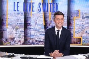 Maxime Switek Presents Le Live Switek On BFMTV Channel - Paris