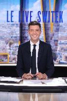 Maxime Switek Presents Le Live Switek On BFMTV Channel - Paris