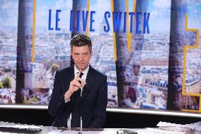 Maxime Switek Presents Le Live Switek On BFMTV Channel - Paris