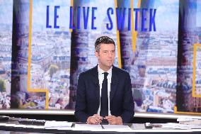 Maxime Switek Presents Le Live Switek On BFMTV Channel - Paris
