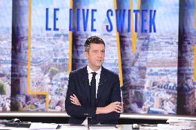 Maxime Switek Presents Le Live Switek On BFMTV Channel - Paris