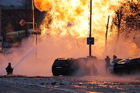 Gas pipeline damaged in Russian missile attack on Kyiv