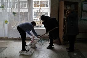 Kyiv school after Russian missile strike