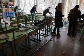 Kyiv school after Russian missile strike