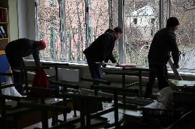 Kyiv school after Russian missile strike