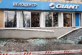 Consequences of Russian missile attack on Dorohozhychi in Kyiv